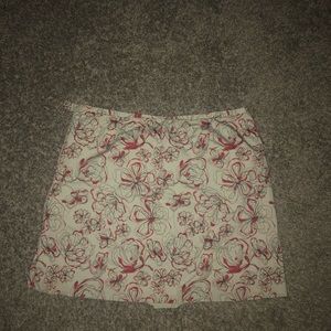 FLORAL TAN/RED SKIRT WITH SHORTS